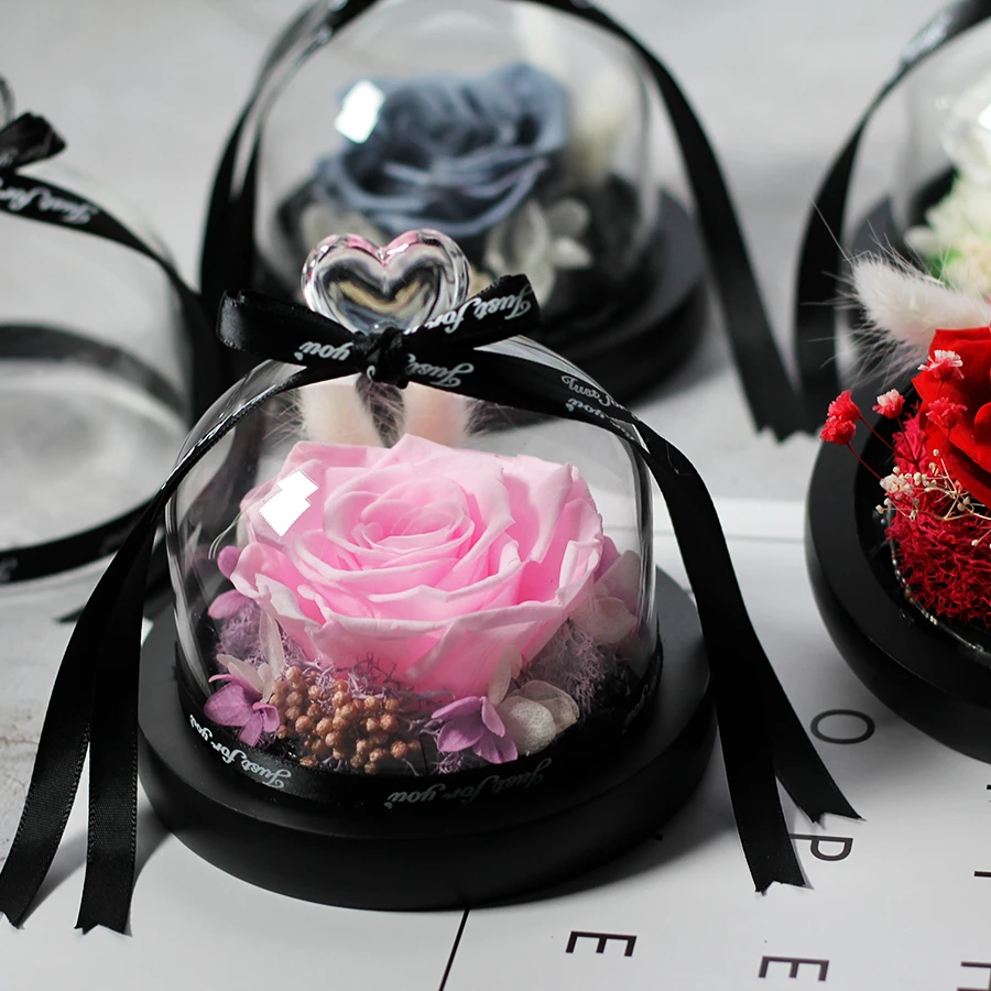 

Mother's Presents Eternal Exclusive Rose in Glass Dome The Beauty and Beast Rose Romantic Valentine's Day Gifts