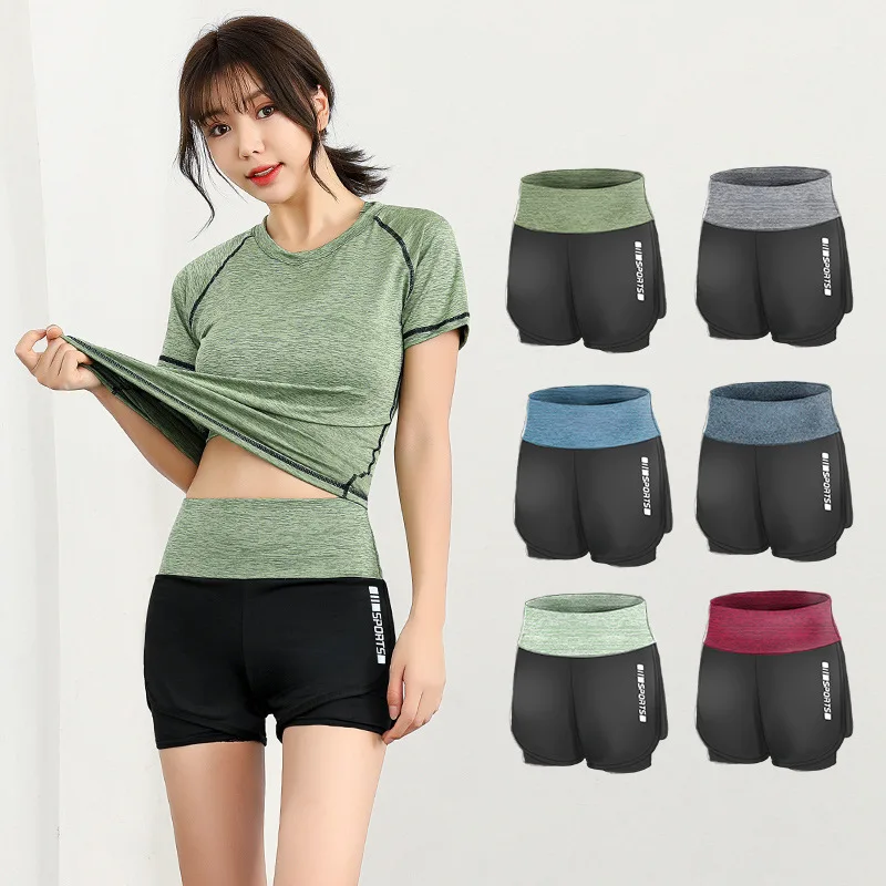 

2021 New Spring Summer Fitness Gym Shorts for Woman Breathable Comfortable Green Red Purple Tight Shorts Women Shorts