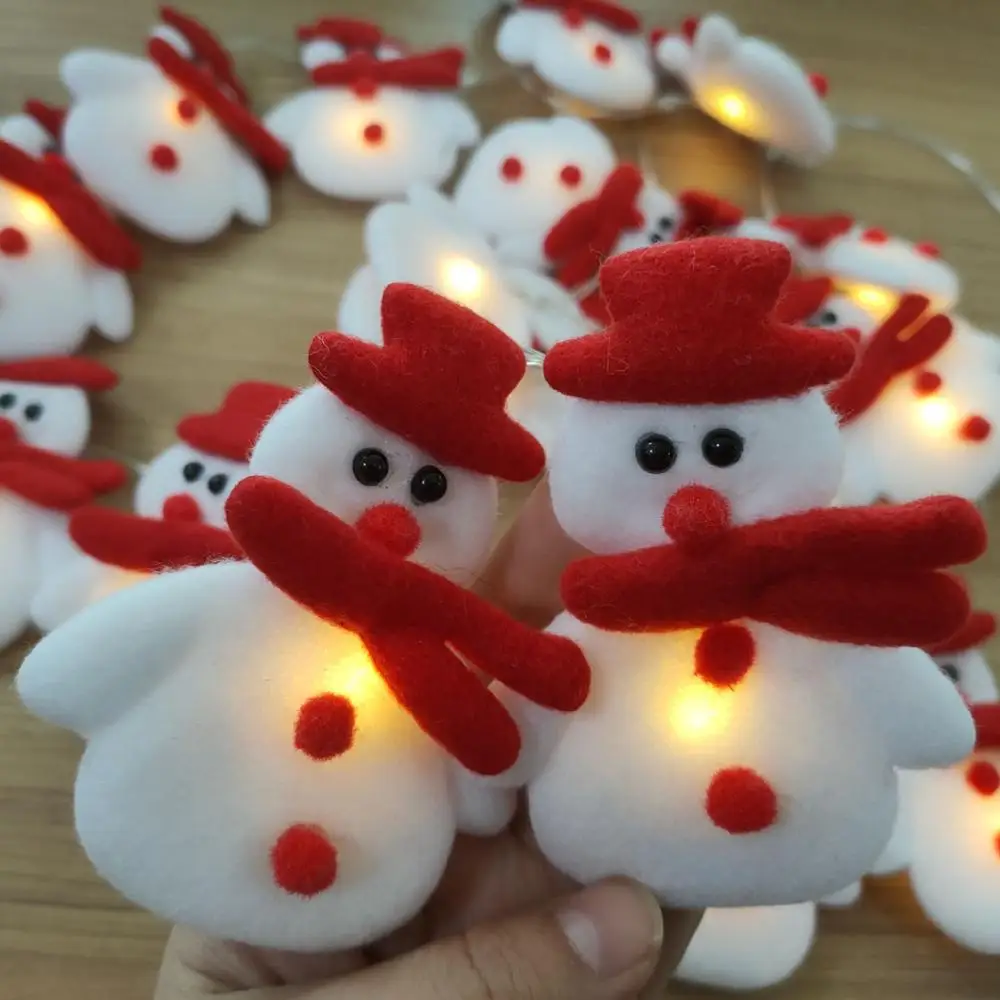 

10Pcs Snowman LED Lights Merry Christmas Light String Navidad Deco For Home Christmas Tree Hanging Ornaments Kids Noel Gift Toys