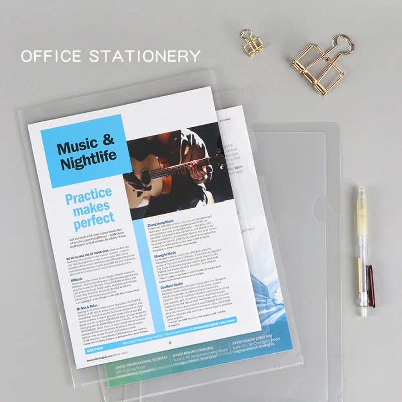 Папка А4 прозрачная для документов бумажная Обложка деловых школьных проектов 20