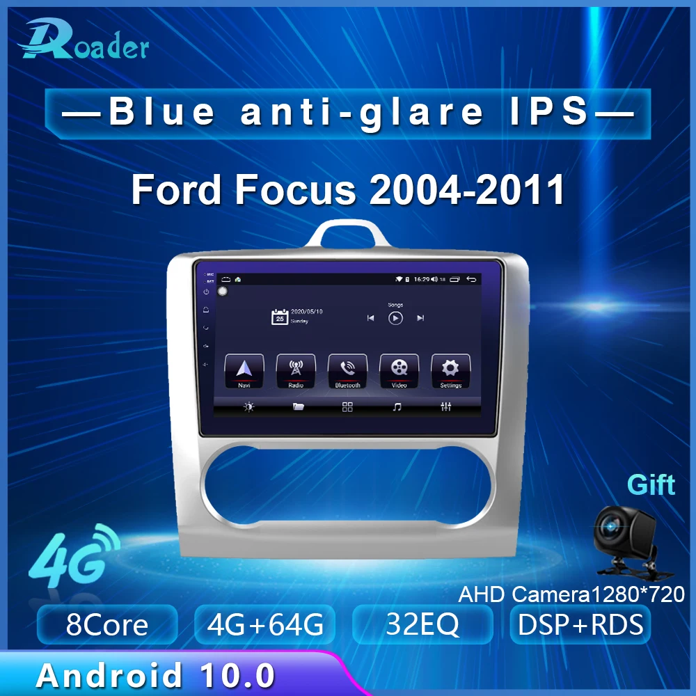 Roader Android 10 0 автомобильный DVD для Ford Focus 2004 2006 2008 2010 2011 4G/64G Автомобильный