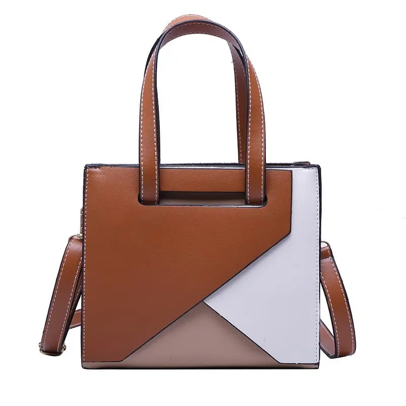 2020 модная женская сумка контрастных цветов с геометрическим узором| |