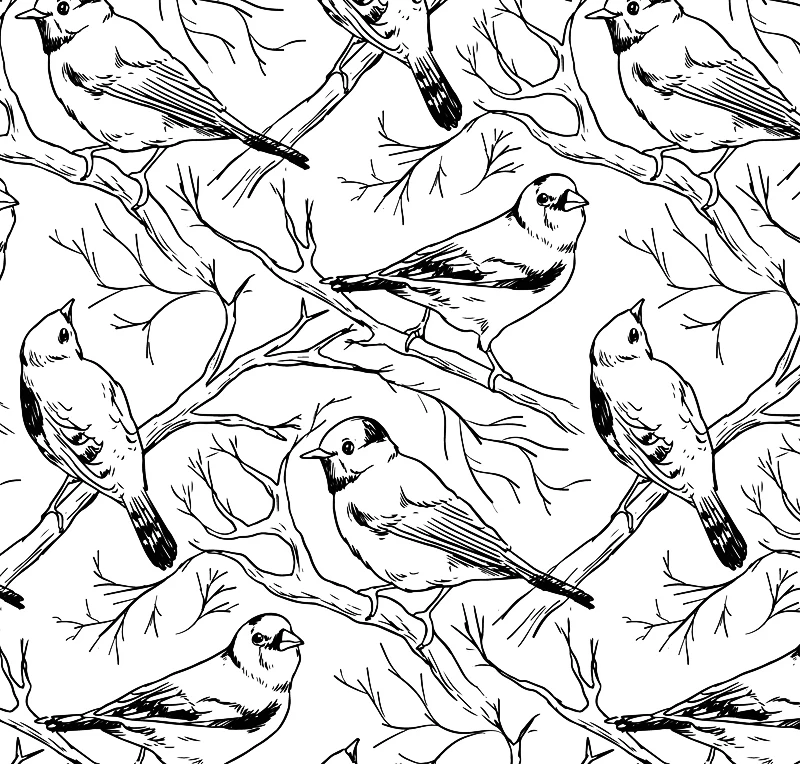 Фон с птицами на дереве прозрачный штамп для сделай сам Скрапбукинг/изготовление