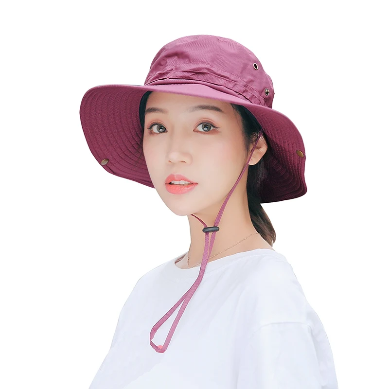 

1PCS Unisex Fisherman Bucket Cap with String Quick Dry Multicolor Sunshade Hat Portable Sports Hat Outdoor Universal Sports Cap