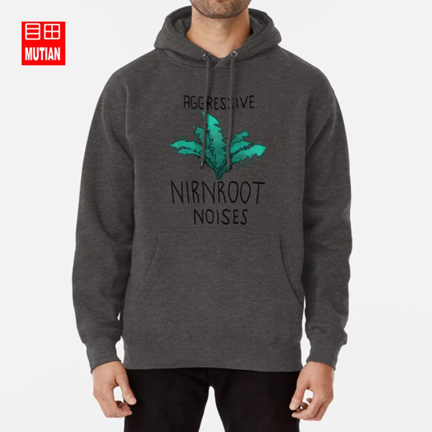 darkgrey-hoodie Агрессивные nirnroot шумы толстовки кофты Skyrim elder scrolls tes nirnroot игровой завод morrowind - Цвет: darkgrey-hoodie