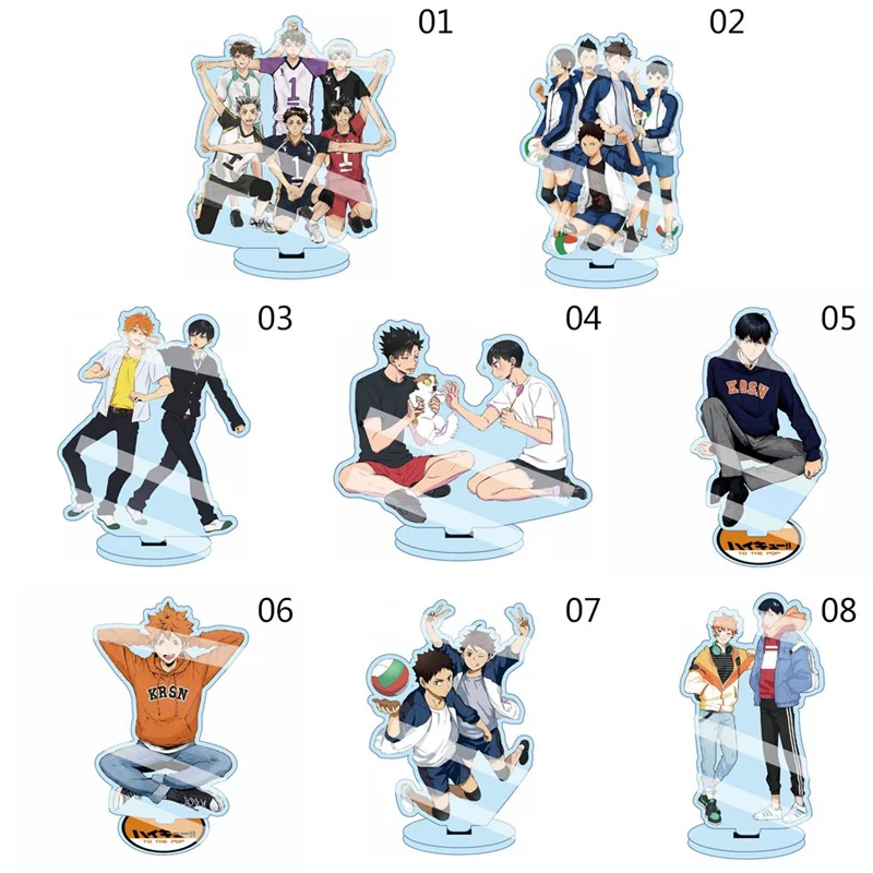 

15cm Acrylic Figures Model Stand Plate Holder Topper Desk Decor Anime Haikyuu!! Hinata Kageyama Tsukishima Sugawara