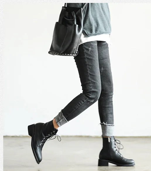 Осенние джинсы Для женщин большой Размеры тонкий типа ретро джинсовые штаны 2019