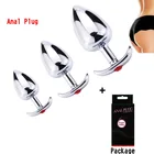 Анальная пробка с кристаллами, 3 размера, для взрослых, стимулятор, секс-игрушки, гладкая Анальная пробка из алюминиевого сплава, Женскиймужской фаллоимитатор, интимные товары