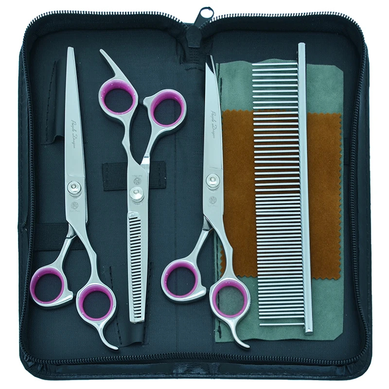 

7.0" Purple Dragon Professional Dog Scissors Steel 440C Pets Grooming Scissors Cutting Shears Thinning Dogs Hair Clippers B0008B