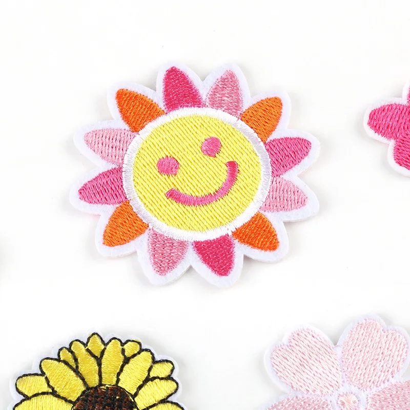 Cute Plant Patch for Clothing Iron on Sunflower Patches Heat Transfer DIY Embroidery Giraffe Badge Stripe Clothes Applique G | Дом и сад
