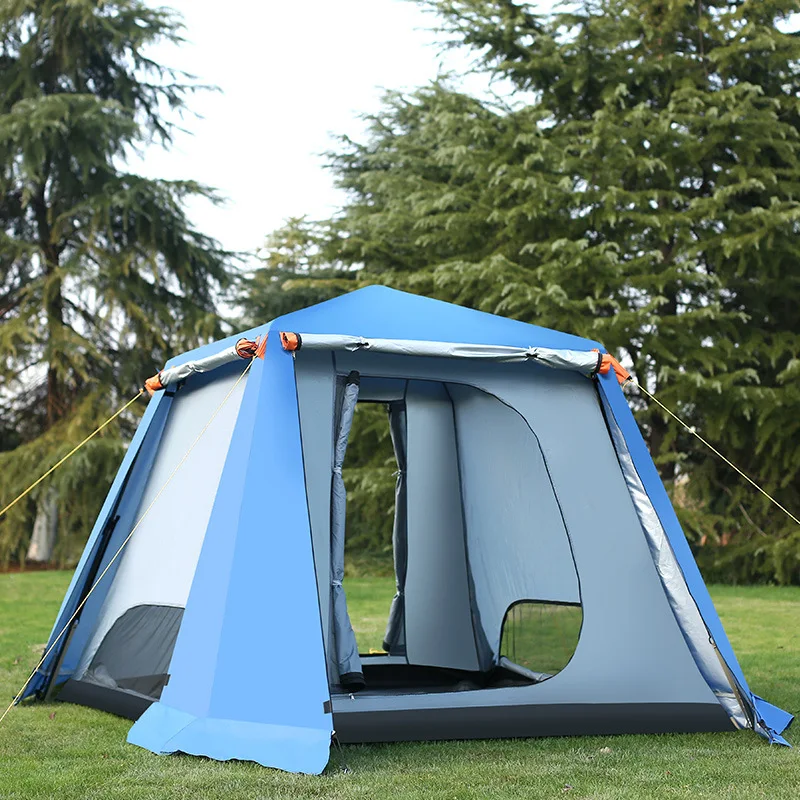 

Outdoor tent camping 3-5 people one-bedroom multi-person large tent double-layer rainproof and windproof portable travel tent