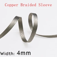 width 4mm tinned copper braided cable sleeve audio line signal shield anti interference wire wrap metal sheath