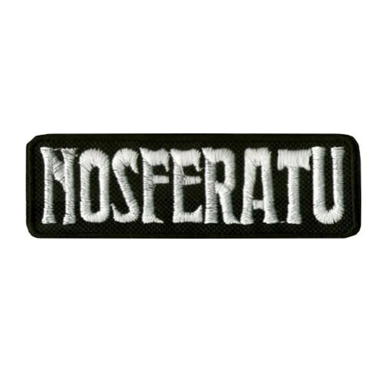 4 ''Nosferatu слово с вышитым логотипом железа и пришить патч из фильма ужасов Граф