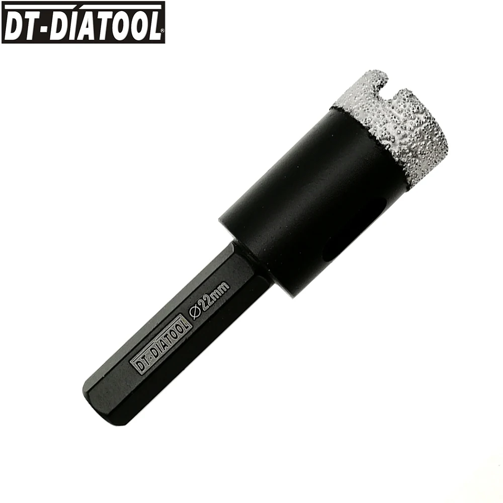 

DT-DIATOOL 1piece Dia 22mm Hexagon shank Vacuum Brazed Diamond Hole Saw Drill Core Bits Ceramic Tile Dry Core Drilling Bits