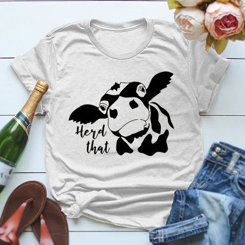 

Cute Cows Print Women T Shirt Short Sleeve O Neck Loose Women Tshirt Ladies Fashion Tee Shirt Tops Clothes Camisetas Mujer