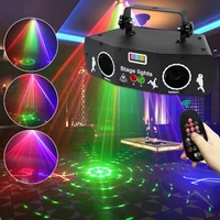 2021 new laser projector disco light with voice control sound party lights for club home dj laser show music lamp beam strobe