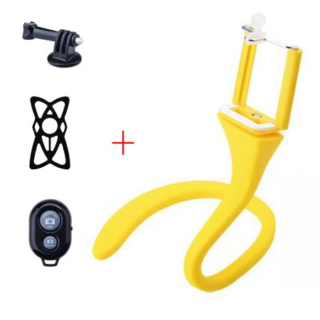 Variety Flexible Selfie Stick Bluetooth Tripod For Phone Camera Monopod Mobile Tripode For Gopro Holder Stand Smartphone Yellow - Цвет: yellow
