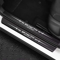 4pcs car sticker door carbon leather fiber sill plate for mazda 3 6 cx 7 cx 9 cx 3 cx30 accessories