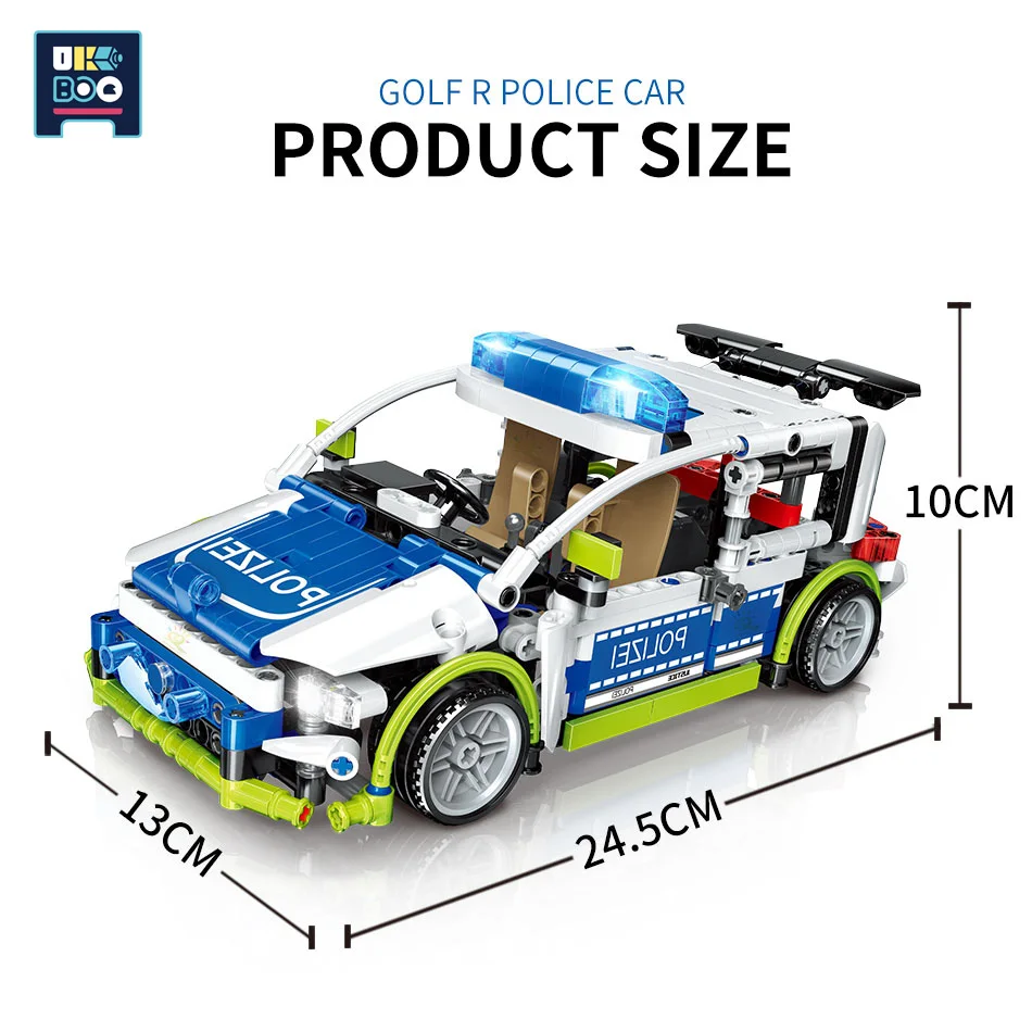 

542PCS City Police Racing Champions Cars Model Building Blocks Speed Car Pull Back Vehicle Technical Bricks Toys For Children