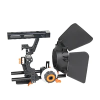 aluminum alloy camera camcorder video cage rig kit film making system with 15mm rod matte box follow focus handle grip