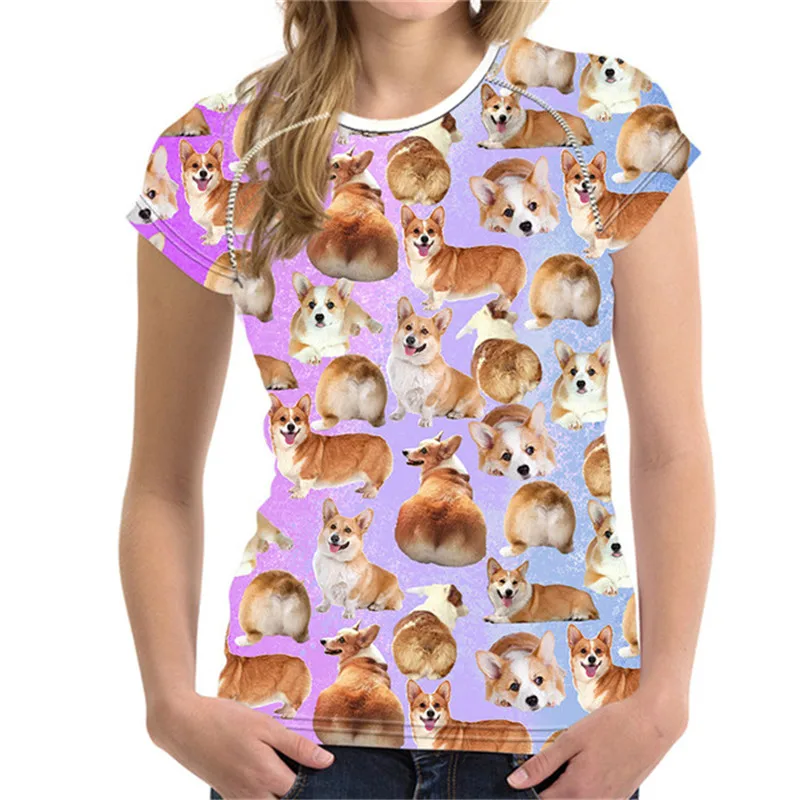 Футболка FORUDESIGNS в стиле Харадзюку с изображением мопса и собаки женские футболки