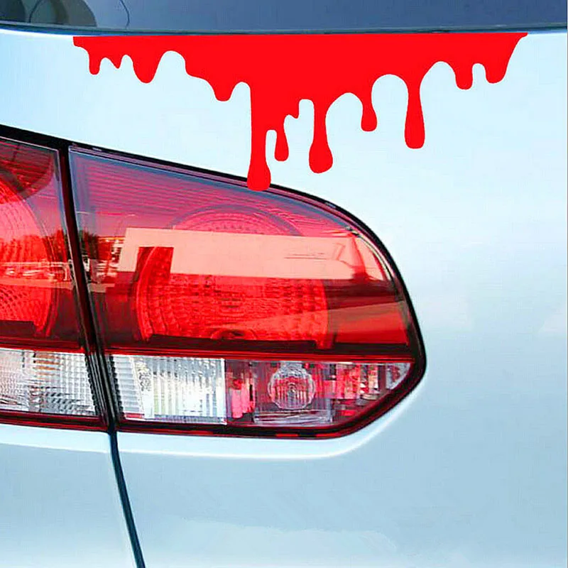 

1X Blood Bleeding Car Sticker Reflective Car Decals Rear Front Headlight Sticker Halloween Decoration