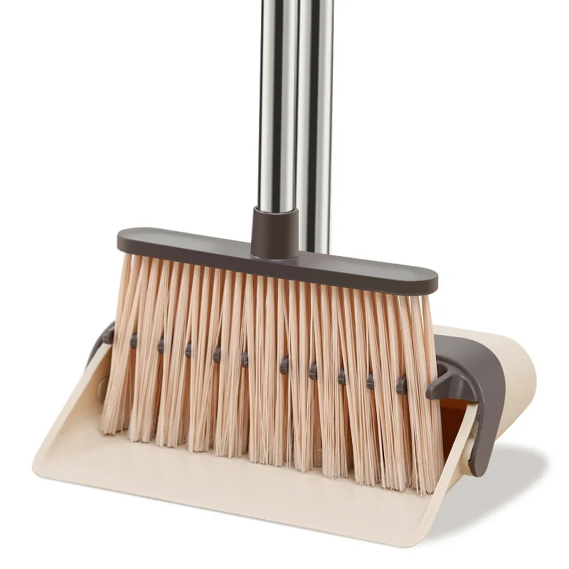 

Broom and dustpan set combination household sweeping broom soft fur foldable two-piece broom