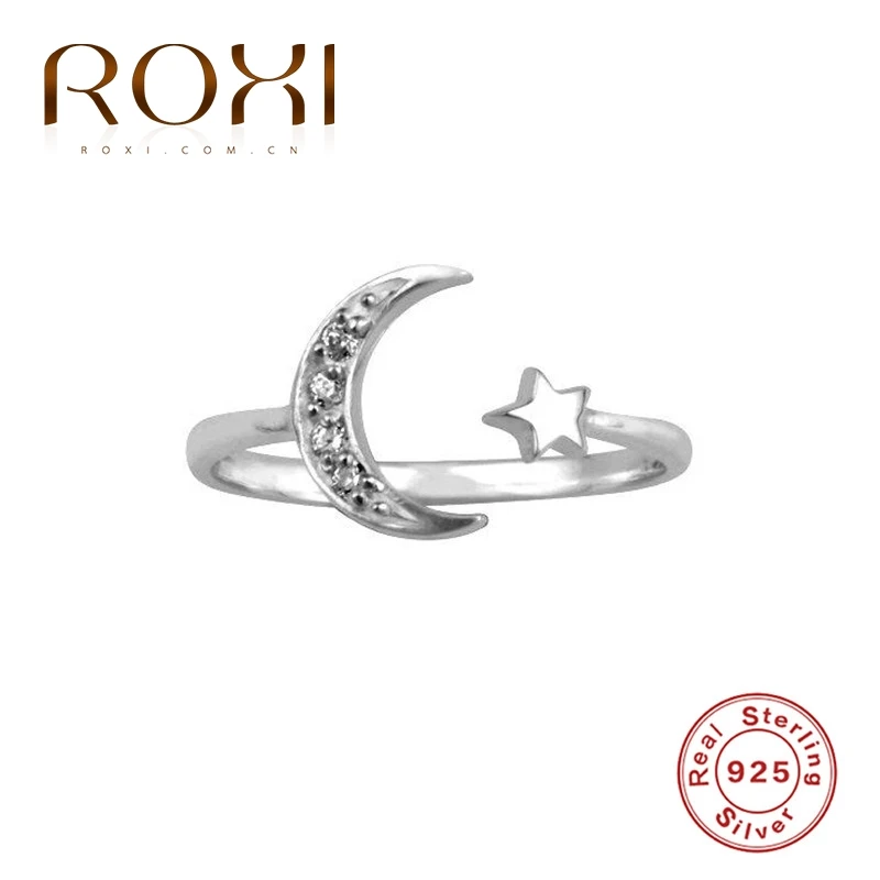 ROXI открытые кольца с простыми Луной и звездами для женщин девушек в саду на палец