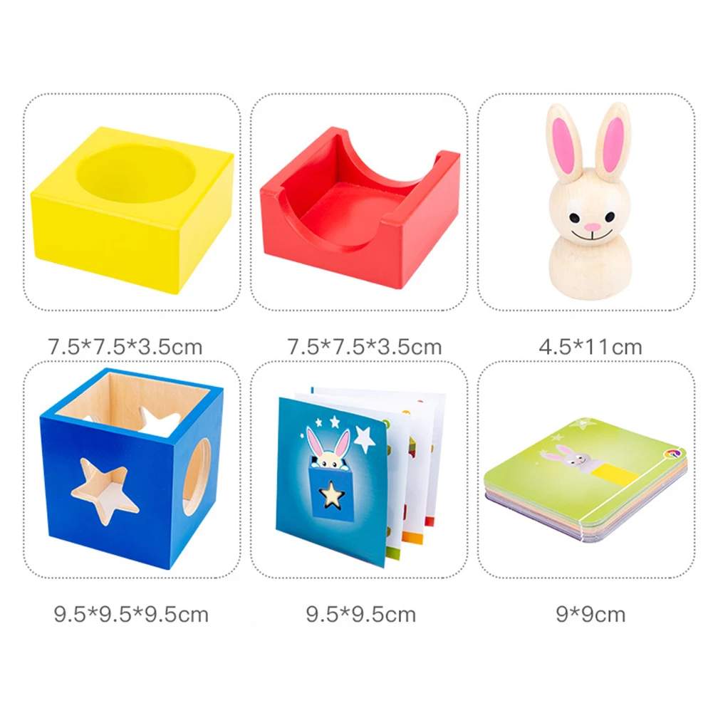 

Wooden Animal Rabbit Magic box Blocks Balancing Stackinggeometric Building Blocks Game Educational Kids Toy Gift