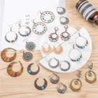 Серьги-подвески в этническом стиле женские, Винтажные висячие ювелирные украшения в стиле бохо, с бантом, Круглые, для невесты, 2019