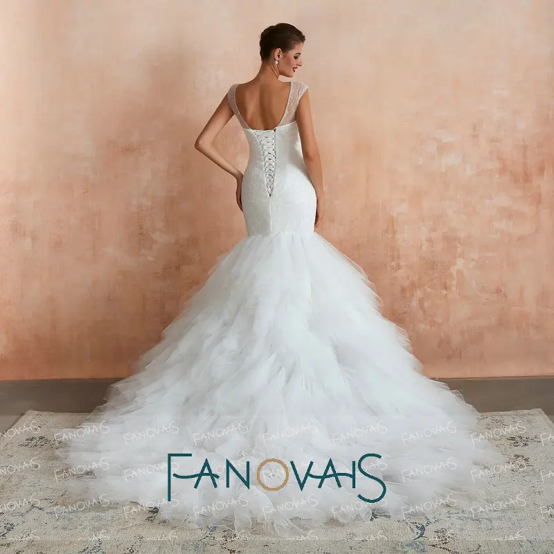 Женское свадебное платье с блестками винтажное блестящее Русалка оборками и V