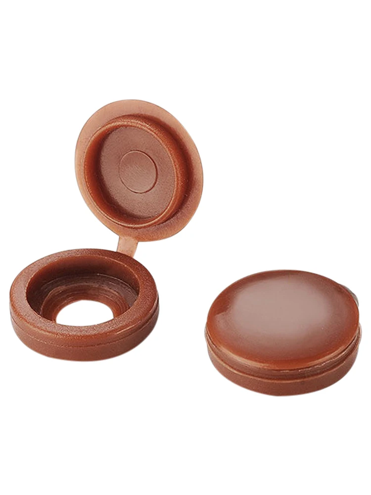 

100 Pieces Hinged Plastic Screw Covers Caps Washer Flip Tops Hinged Plastic Screw For Car Home Furniture Decor