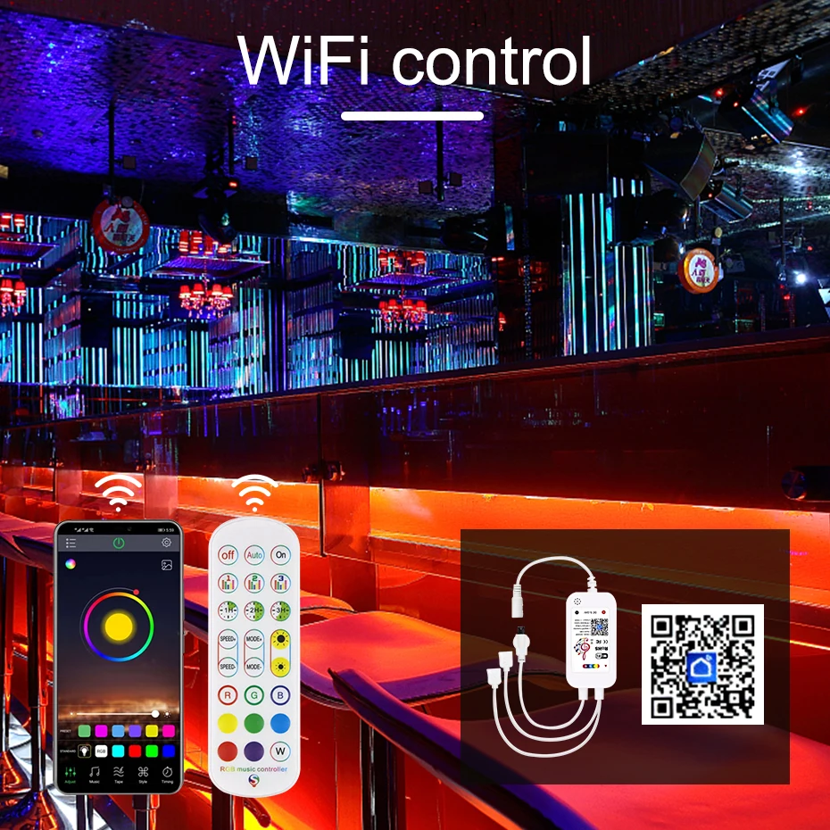 Светодиодсветодиодный неоновая лента Tuya Wi-Fi многоцветная лампа с регулируемой
