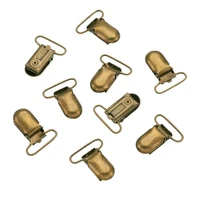 40 pcs metal baby pacifier clips suspender antique bronze platinum tone 35x15mm