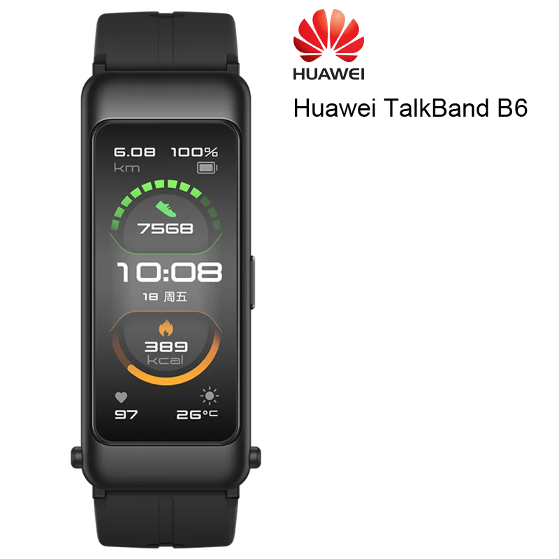 99% New Global version Huawei TalkBand B6 width Bluetooth Smart Bracelet Sport Wristbands Touch AMOLED Screen Call Earphone Band