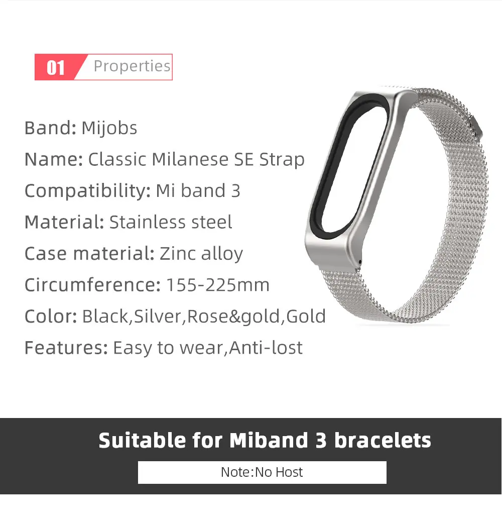 Mi jobs магнитный ремешок для Xiaomi mi Band 4 3 Смарт-часы ремешок для mi band 3 ремешок mi band 4 браслеты браслет из нержавеющей стали