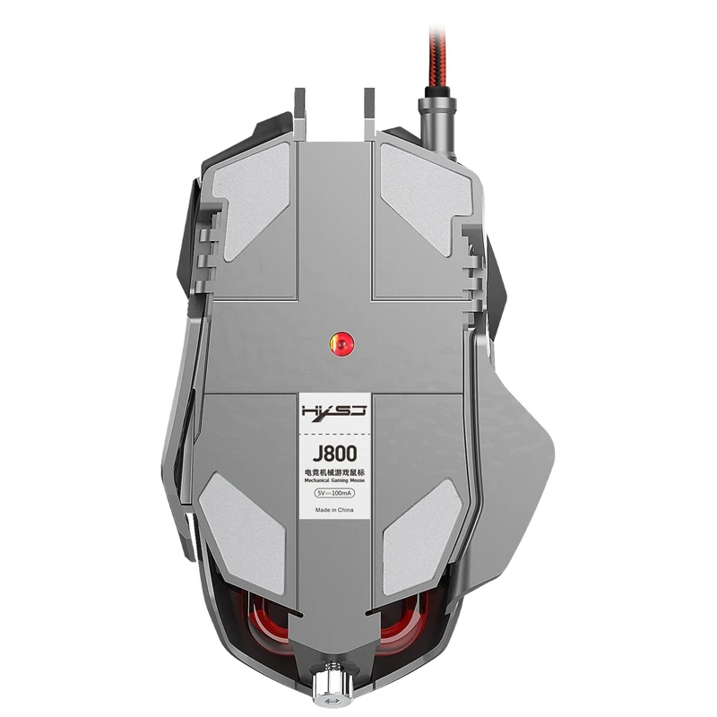 HXSJ J800 Проводная Механическая игровая мышь 6400 точек/дюйм светодиодный с