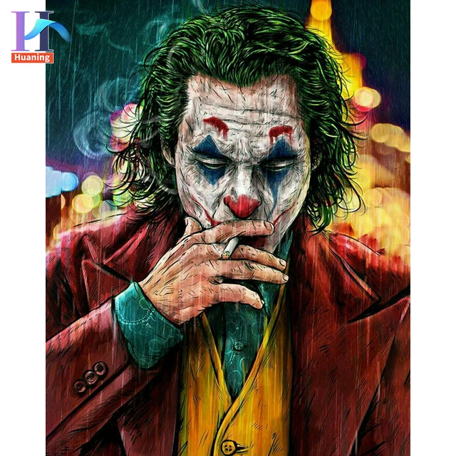 Joker Acrylic Oil Painting On Canvas Paint By Numbers Kit For Adults With  Frame