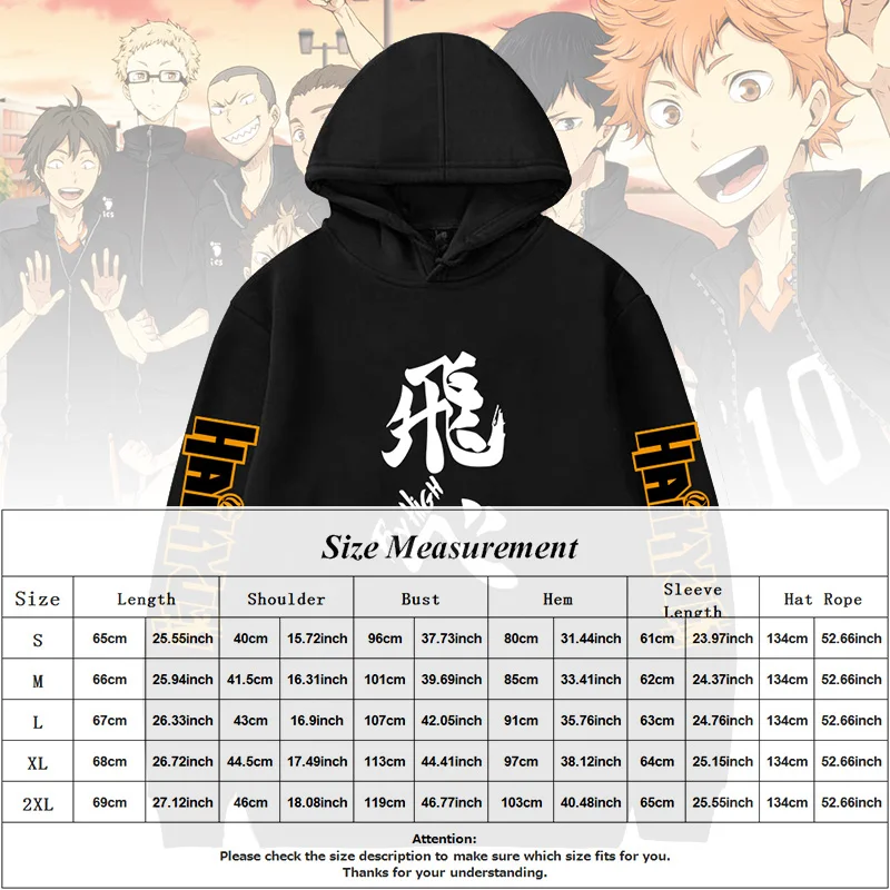 

A-Japanese Anime Volleyball Boy Hoodie Printed Black Sweatshirt 2020 Women Men Pullover Loose S-2XL Plus Size Unisex Sweatshirt