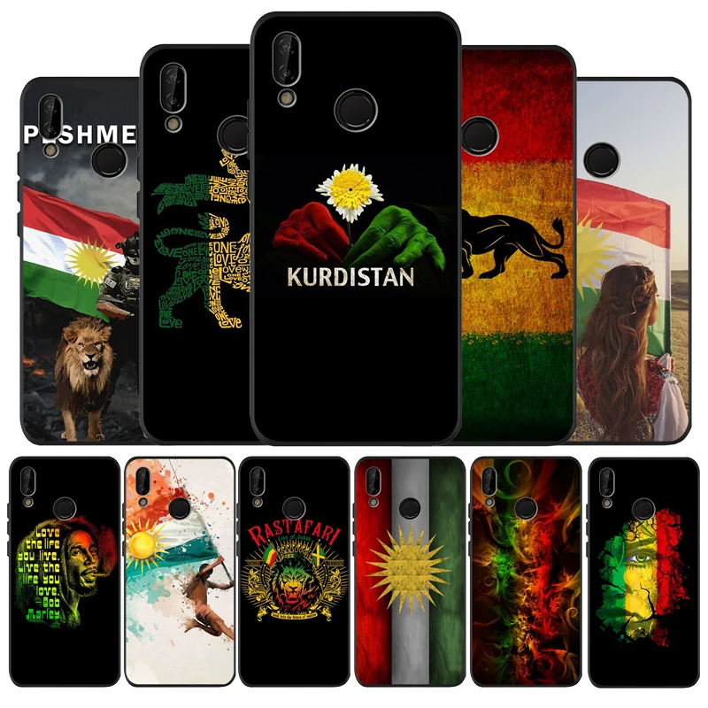 Черный мягкий силиконовый чехол для телефона из ТПУ с флагом Курдистана Huawei 40 30 20