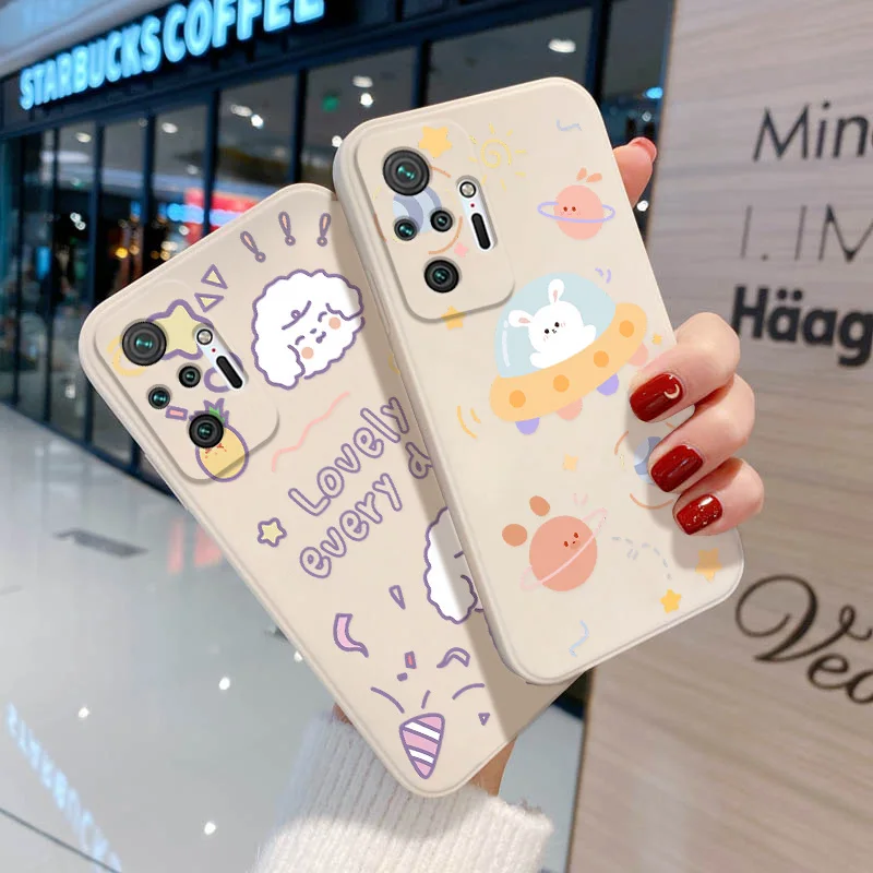 For Redmi Note10 Pro Cartoon Bear Phone Case For Xiaomi Redmi Note 10 9 11 8 9S 10S Poco M4 Pro X3 NFC 9C 9A 9T Case Cover Funda