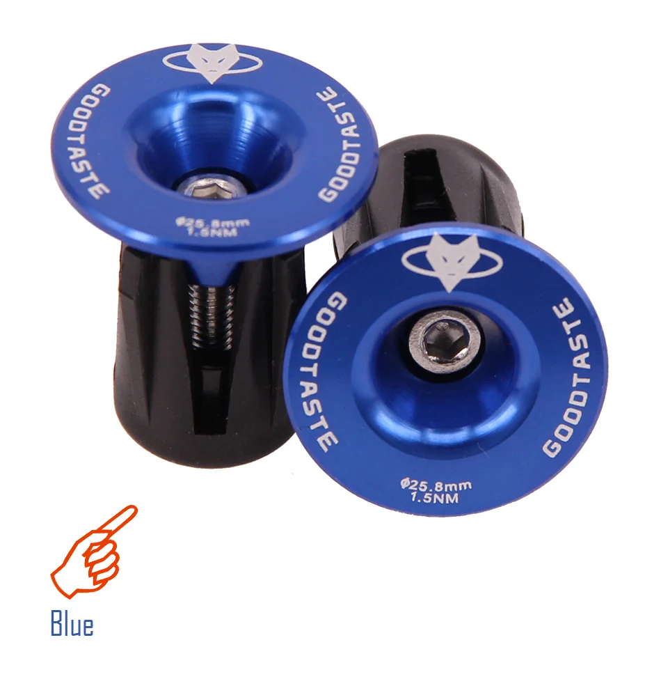 Blue Руль для шоссейного горного велосипеда, колпачок для велосипедной ручки, заглушки, заглушка из алюминиевого сплава, заглушка для одной пары, аксессуары для горного велосипеда - Цвет: Blue