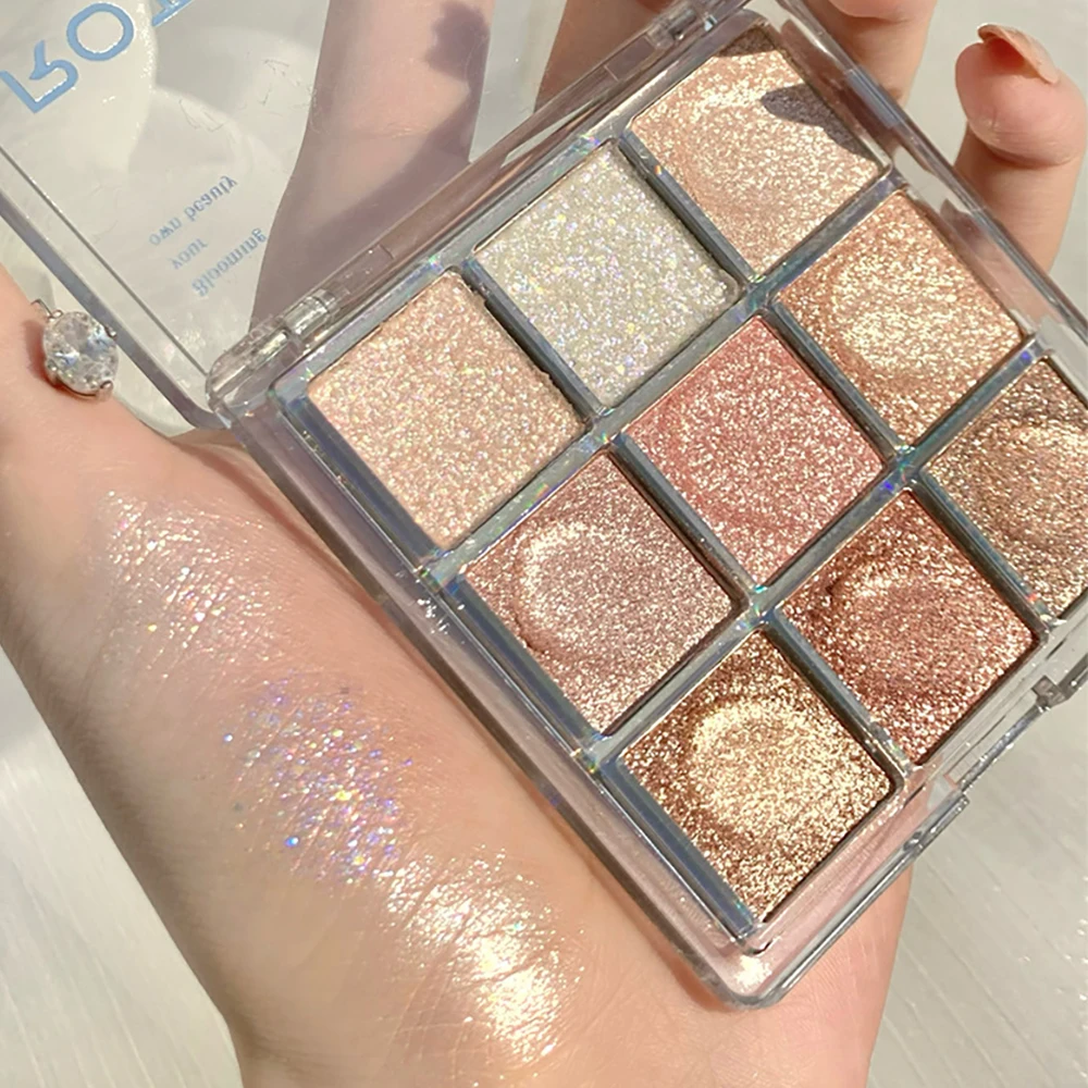

New 9 colors Shimmer and Shine Eyeshadow Makeup Palette Glitter Matte Eye Shadow Pallete Long lasting Shiny Eye Pigment maquilla