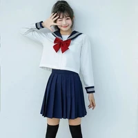 japanese jk uniform sailor suit 2021 student uniform korean style topsskirtbowtie set woman cosplay costumes sexy navy jk suit