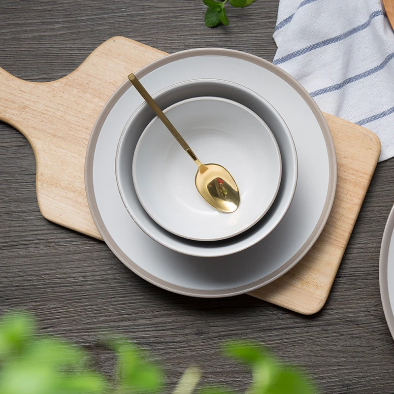 Простая посуда в японском стиле домашняя миска для лапши тарелка готовки