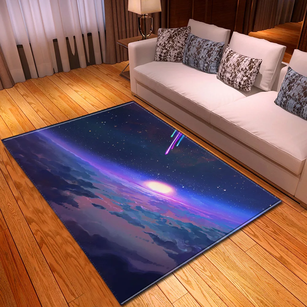 

3D Galaxy Space Stars Printing Carpets For Living Room Bedroom Decoration Area Rugs Parlor Tea Table Mat Soft Flannel Large Rug