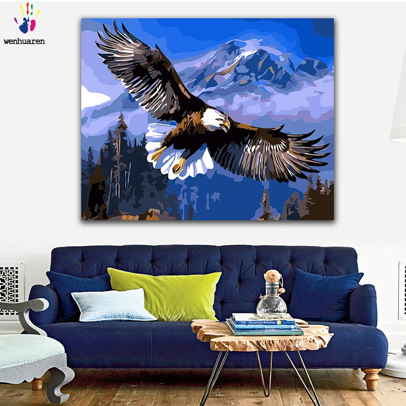 DIY картинки для раскраски по номерам с цветами Dapeng wings flying eagle картина рисования в