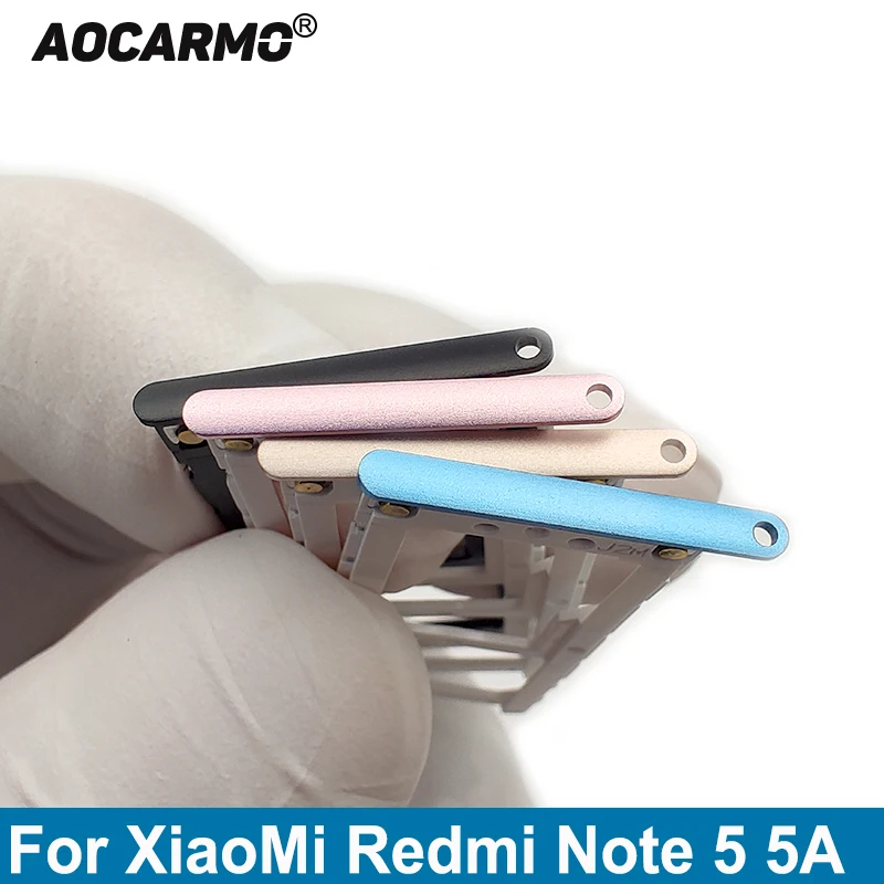 Aocarmo для XiaoMi Redmi Note 5 5A металлический пластиковый лоток Sim-карты MicroSD слот Держатель
