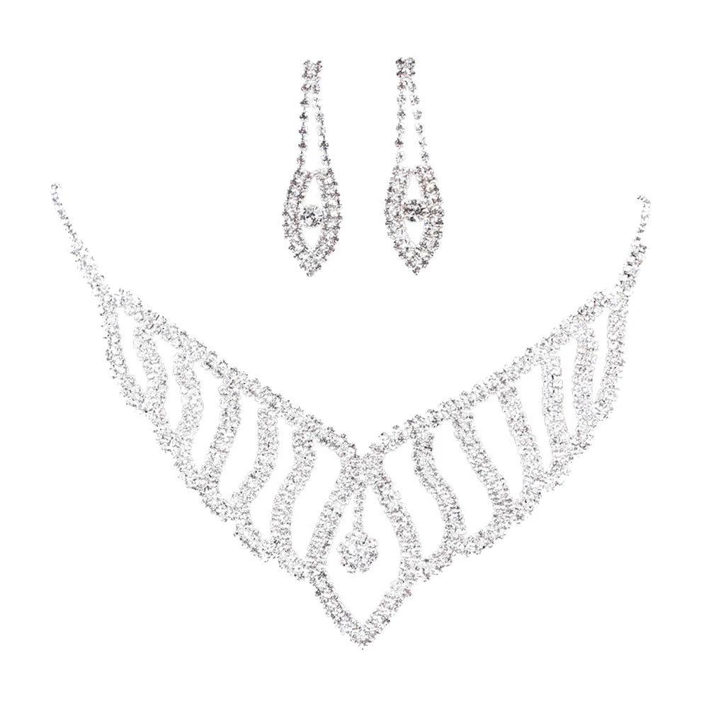 Роскошные свадебные комплекты ювелирных изделий полые сетчатые серьги с