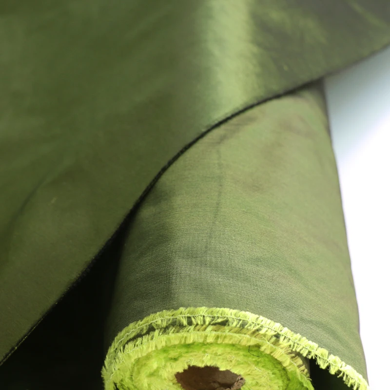 100*140 см качество пряжа окрашенная шелковая Тафта Ткань армейский зеленый|Ткань| |